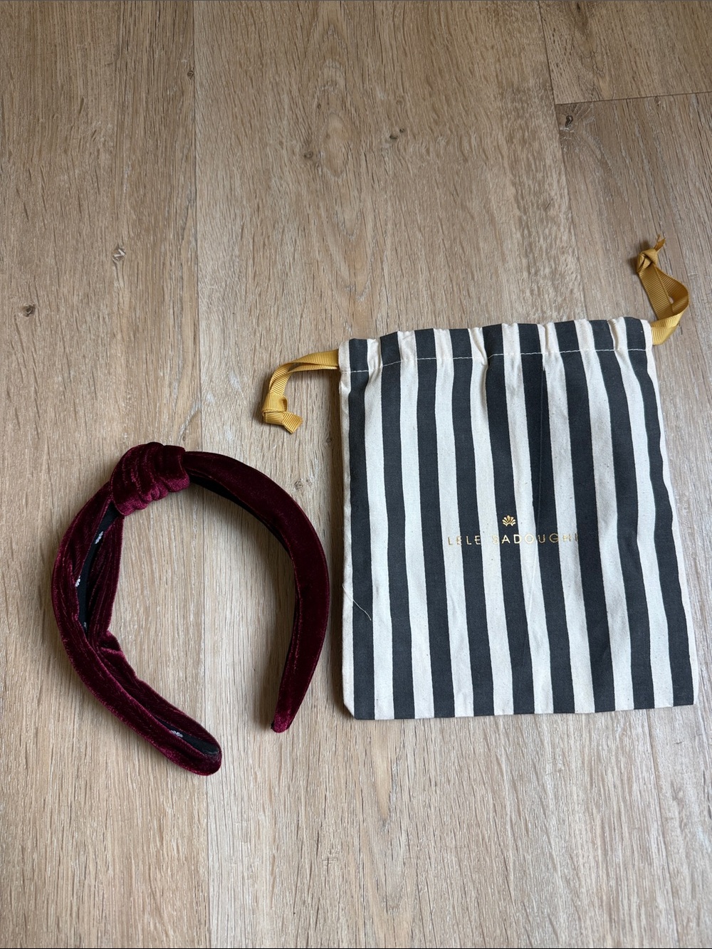 Lele Sadoughi Velvet Knot Headband in Burgundy
